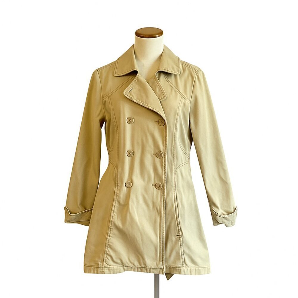 Patagonia Negril Organic Cotton Double Breasted Trench Coat Womens Size XS